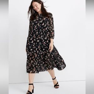 Madewell Button Front Tier Midi